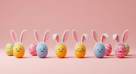 Easter eggs with bunny ears