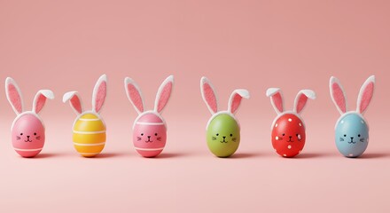 Easter eggs with bunny ears