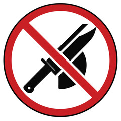 Crossed Out Weapon Silhouette Sign Art