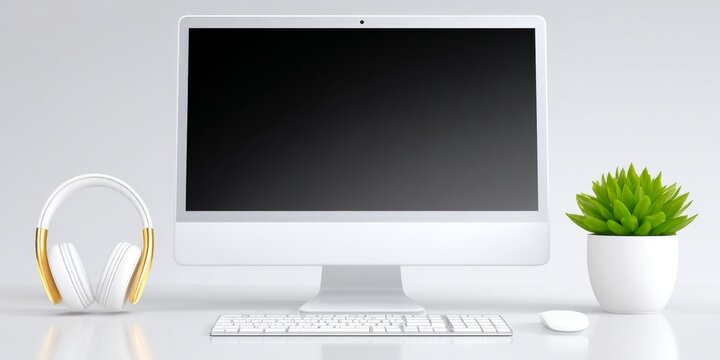 A cozy flexible hours workstation with headphones and time-blocked schedule