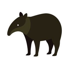 Obraz premium Flat design illustration of a south american tapir in a simplified and modern style.
