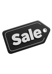 3d Render Black Sale Tag Isolated Promotion Discount Label Offer