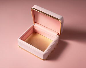 Red wooden jewellery box open showing pearl necklace inside