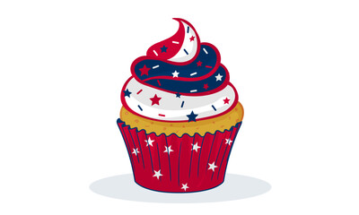 4th of July Decorated Delicious Cupcake 
