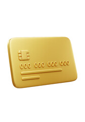 3d Render Golden Credit Card Isolated Payment Banking Transaction