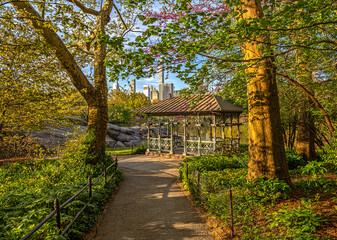 Hernshead and Ladies' Pavilion in central Park, New York City