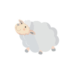 Cute Cartoon Sheep Illustration, cartoon sheep, fluffy lamb, smiling sheep, baby animal art, farm animal cartoon, sheep character, Eid ul Adha sheep, woolly lamb, adorable sheep vector, sheep mascot