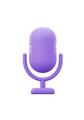 3d Render of a Purple Microphone for Podcast and Audio Recording
