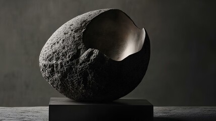 A stone with a clean hole in the center on a polished table 