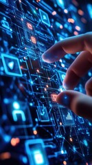 Digital Transformation Futuristic Interface Hand Interaction Technology