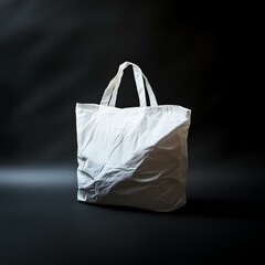 Black bag with black background with light from the top left corner
