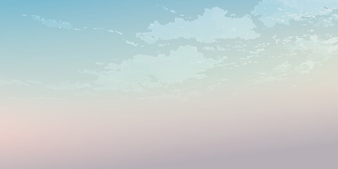 Minimalist coudscape with twilight horizontal background graphic illustration have blank space.