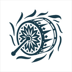 Moulid Drum Daff Emerald Green Radial Patterns