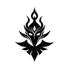 Decorative Tribal Face Icon Silhouette.