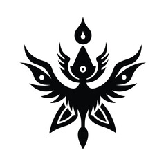 Bold Tribal Tattoo Vector Silhouette.