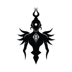 Spiritual Tribal Creature Tattoo Vector.