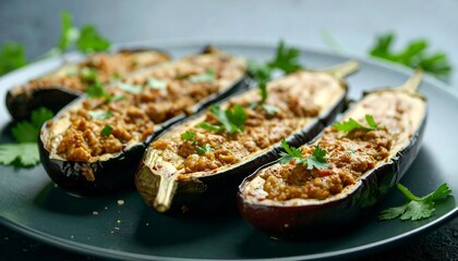 Delicious Stuffed Eggplants with Spicy Meat Filling Ready to Eat A Gourmet Dish