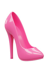 3D Rendered Isolated Transparent Pink High Heel Shoe For Fashion