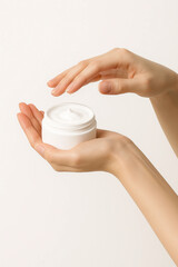Moisturizing cream in hand