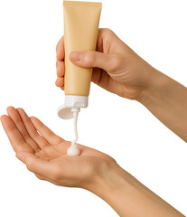 Squeezing Lotion into Hand