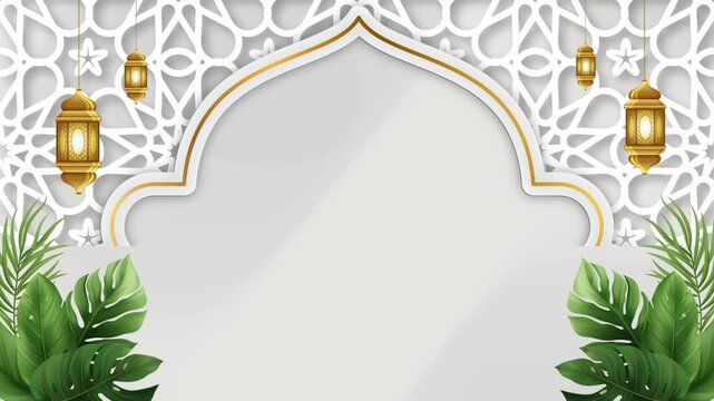 Festive Eid Mubarak Greeting Background: a visually rich, graphic design. featuring delicate arabesque patterns.