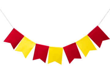 red and yellow flag party isolated on white