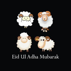 set of sheep vector, Eid Ul Adha Mubarak Sheep Vector Collection