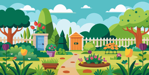  garden background vector
