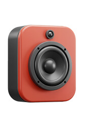 Obraz premium 3d Rendering of a Red and Black Speaker on a Transparent Background
