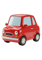 3D Rendering of a Red Compact Car on Transparent Background Illustration