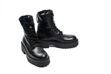 black leather boot