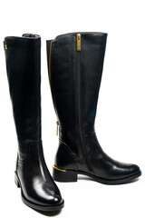 pair of black rubber boots
