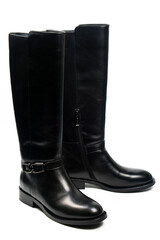 black leather boots