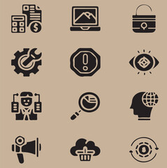 business and finance icons set