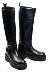 pair of black rubber boots