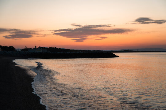 sunset on the beach