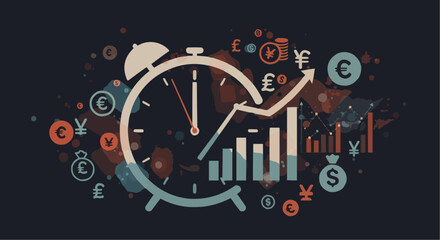 Obraz premium Abstract background a symbolic clock gear design concept