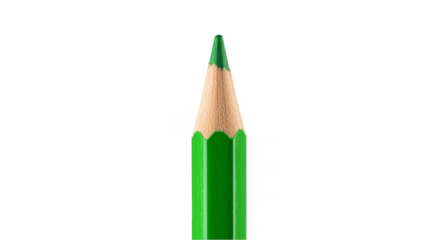 Isolated Macro Green Pencil Sharp Point Art Illustration on Black