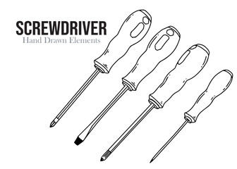 hand holding screwdriver vector