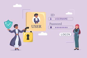 Secure User Identity and Password Protection: Individuals Managing Online Accounts with Robust Cybersecurity Measures for Safe Login and Data Access.