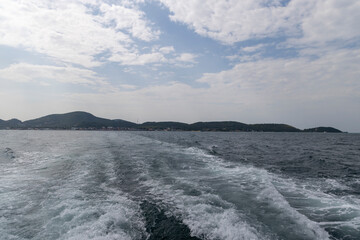 Thailand.Lan Island. view from the ship at a distance from the island