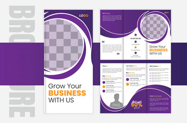 Modern business agency trifold brochure design | Vector layout design | Tri-Fold Brochure Design for Business Industry
