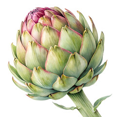 Obraz premium Watercolor Artichoke isolated on transparent background