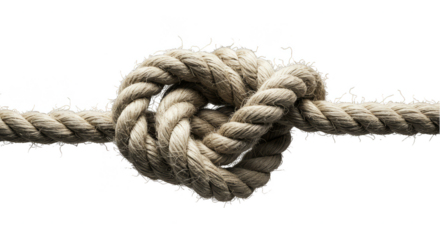 Isolated Macro Shot of Nautical Rope Knot String Fiber Texture