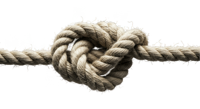 Isolated Macro Shot of Nautical Rope Knot String Fiber Texture