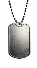 Isolated Military Dogtag Identity with Metallic Chain Silver Shiny Object