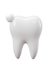 3d Rendering Tooth with Cavity in White and Transparent Background
