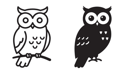 Fototapeta premium Owl Silhouette Vector Illustration