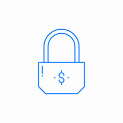 padlock secure money icon sign vector