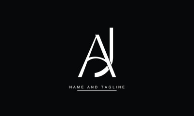 AJ, JA Abstract Letters Logo Monogram